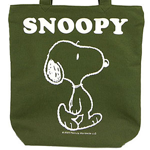 PEANUTS SN ファスナースクエアトート カーキ