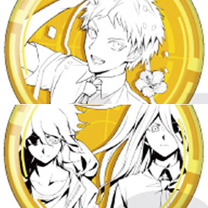 スーパーダンガンロンパ2×mixx garden メタリック缶バッジ(線画)