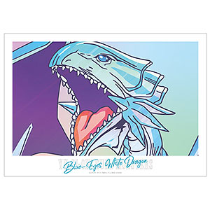 遊☆戯☆王デュエルモンスターズ 青眼の白龍 Ani-Art clear label A3マット加工ポスター