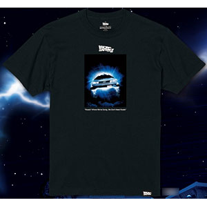 豆魚雷別注モデル バック・トゥ・ザ・フューチャー PART 2/ デロリアン(フライング Ver.)Tシャツ ブラックXXLサイズ