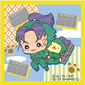 忍たま乱太郎×サンリオキャラクターズ ステッカー(文次郎×ポムポムプリン)