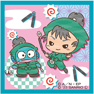 忍たま乱太郎×サンリオキャラクターズ ステッカー(留三郎×ハンギョドン)