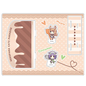 アクリルジオラマ「ネコぱら」02/メイプル＆シナモン バレンタインver.(ミニキャライラスト)