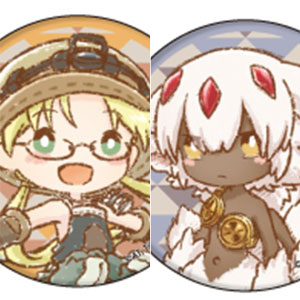 メイドインアビス　ようちえん　マルイ 缶バッジ　ハート缶　マスコット　リコ　レグ メイドインアビス」リコ、レグ、ナナチ、ファプタ、ヴエコたちを