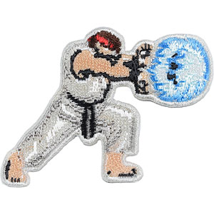 ストリートファイター 刺繍ステッカー Mサイズ (リュウ/波動拳1P)