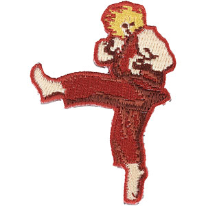 ストリートファイター 刺繍ステッカー Mサイズ (ケン/竜巻旋風脚1P)