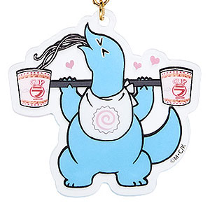 ギャルと恐竜 夜光アクリルキーホルダー ウェイトリフティング