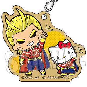 木札ストラップ 僕のヒーローアカデミア × サンリオキャラクターズ2 オールマイト・ハローキティ
