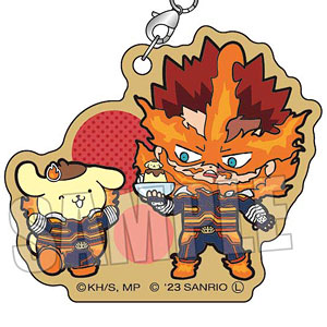 木札ストラップ 僕のヒーローアカデミア × サンリオキャラクターズ2 エンデヴァー・ポムポムプリン