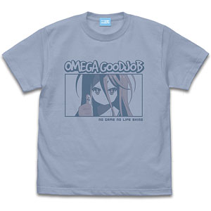 ノーゲーム・ノーライフ 「白」の「オメガぐっじょぶ」ウインドウ Tシャツ/ACID BLUE-XL