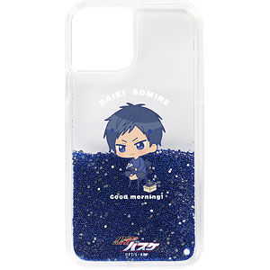 黒子のバスケ 青峰大輝 ちびキャラ 朝のひとときver. グリッターiPhoneケース(13 mini)