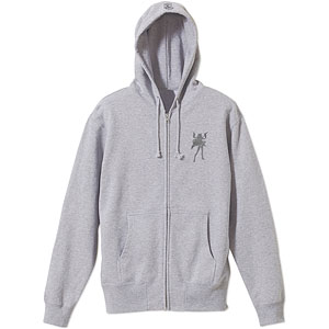 Fate/Grand Order セイバー/沖田総司 シルエット刺繍ジップパーカー/MIX GRAY-XL