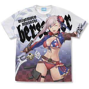 Fate/Grand Order バーサーカー/宮本武蔵 フルグラフィックTシャツ/WHITE-M