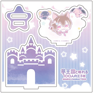 アクリルフィギュアプレート「夢王国と眠れる100人の王子様×サンリオキャラクターズ」チェシャ猫×ルロロマニック(ミニキャラ)