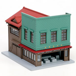 23-475 看板建築の角店1(銅板・左)
