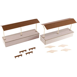 1/80ペーパーキット まちかどアクセサリーシリーズ 島式ローカルホーム 延長セットB(上屋)