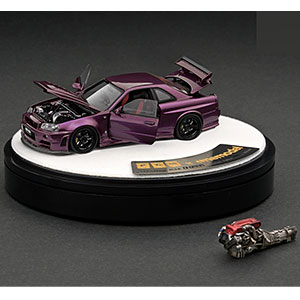 Amazon | 1/64 PGM One model GTR R34 Z Tune パープル 全開閉