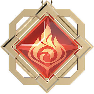 原神 神の目アクリルストラップ 璃月 炎元素