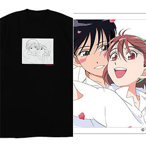 彼氏彼女の事情 Tシャツ＆ステッカーセット 雪野＆有馬 ブラック XL