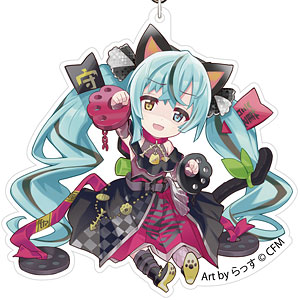 初音ミク×招き猫」 アクリルキーホルダー Art by らっす 黒猫