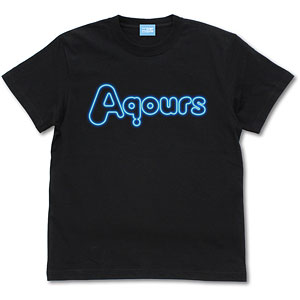 ラブライブ！サンシャイン！！ Aqours ネオンサインロゴ Tシャツ/BLACK-XL