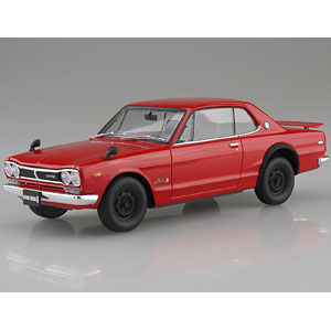 【特典】楽プラ スナップカー No.01-RE KPGC10 スカイラインHT 2000GT-R 1970 レッド プラモデル