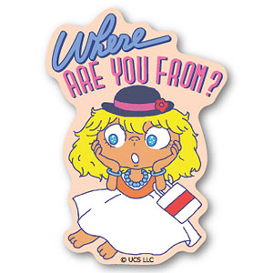 ET-012 ETダイカットミニステッカー イラストいーてぃ where are you from？