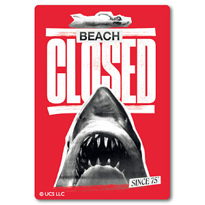 JWS-009 ジョーズ ダイカットミニステッカー BEACH CLOSED