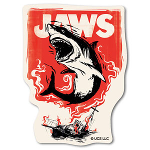 JWS-011 ジョーズ ダイカットミニステッカー JAWS 船炎上