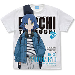 アニメ「ぼっち・ざ・ろっく！」 描き下ろし 山田リョウ フルグラフィックTシャツ ストリートファッションVer. /WHITE-M