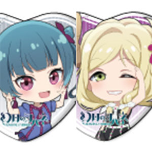 ハート型缶バッジ「幻日のヨハネ -SUNSHINE in the MIRROR-」03/ミニキャライラスト 9個入りBOX