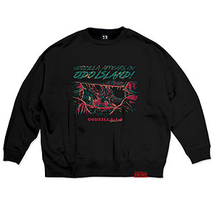 ゴジラ70周年記念『ゴジラ-1.0』 シーンイラストスウェット1(大戸島) ブラック XXL