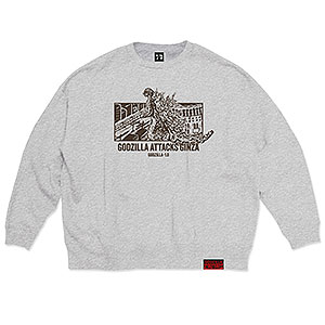 ゴジラ70周年記念『ゴジラ-1.0』 シーンイラストスウェット3(ゴジラ銀座襲来) ミックスグレー M