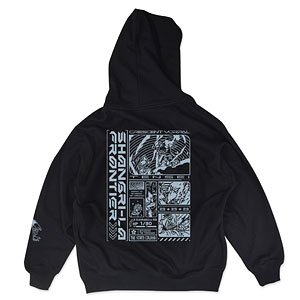 TVアニメ『シャングリラ・フロンティア』グラフィックデザインパーカーII(VS.墓守のウェザエモン) ブラック XL