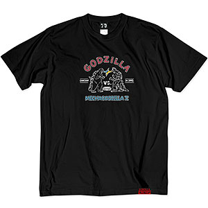 ゴジラ 70周年記念 平成・VSシリーズ シーンイラストTシャツ 4(ゴジラVSメカゴジラ) ブラック L