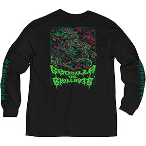 ゴジラ 70周年記念 平成・VSシリーズ キャラクターイラスト ロングスリーブTシャツ 1(ゴジラVSビオランテ) ブラック XXL
