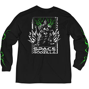 ゴジラ 70周年記念 平成・VSシリーズ キャラクターイラスト ロングスリーブTシャツ 2(スペースゴジラ) ブラック XXL