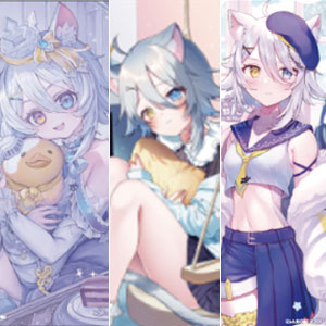 L版ブロマイド3枚セット「にゃんたじあ！」03/若魔白ソーダ 2024誕生日ver.(公式イラスト)