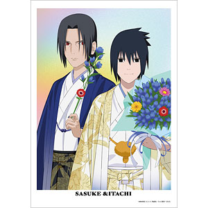 NARUTO-ナルト- 疾風伝 描き下ろし うちはサスケ＆うちはイタチ A3マット加工ポスター うちはサスケ  バースデーver.[アルマビアンカ]《０１月予約》