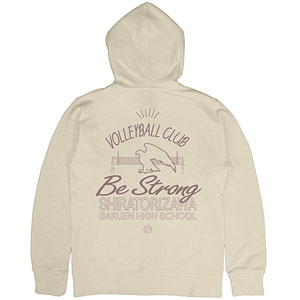 ハイキュー！！ 白鳥沢学園高校バレーボール部 ジップパーカー/LIGHT BEIGE-XL