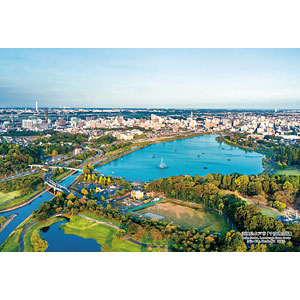 ジグソーパズル シリーズ・日本の都市49 茨城県水戸市「千波湖空撮」 300ピース (300-405)