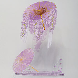 推し活グッズ アクリルスタンド背景ジオラマセット 傘の下・繁花 SMALLサイズ(紫藤・パープル)