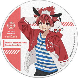 夜桜さんちの大作戦×サンリオキャラクターズ 白雲石コースター 朝野太陽×ポチャッコ