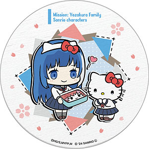 夜桜さんちの大作戦×サンリオキャラクターズ 白雲石コースター ミニキャラver. 夜桜六美×ハローキティ