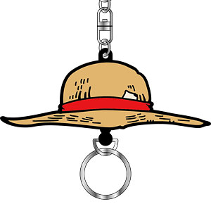 ONE PIECE 帽子型ラバーリールキーホルダー ルフィ