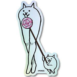 NYA-012 にゃんこ大戦争 ホログラムステッカー ネコぺろきゃん