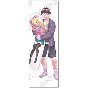 甘神夜重 特大クッション　パジャマ ver サイズ：約H60cm×W42cm コ ウサギ柄コンバーチブルフット付きカバーオールパジャマ 2枚