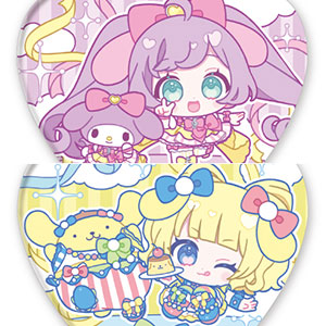 ホログラムハート型缶バッジ「プリパラ10周年×サンリオ