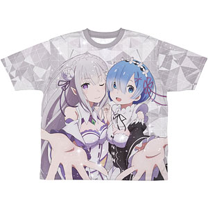 Re：ゼロから始める異世界生活 エミリア＆レム 両面フルグラフィックTシャツ/S