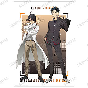 物語シリーズ×STEINS；GATE 描き下ろし 阿良々木暦＆岡部倫太郎 コラボイラストver. A3マット加工ポスター